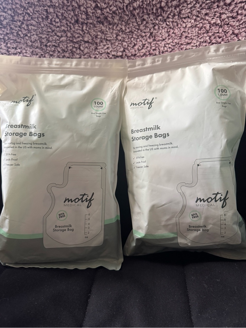 Motif Medical White Breastmilk Storage Bags - Pack of 100 x2